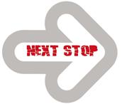 Next Stop logo grå